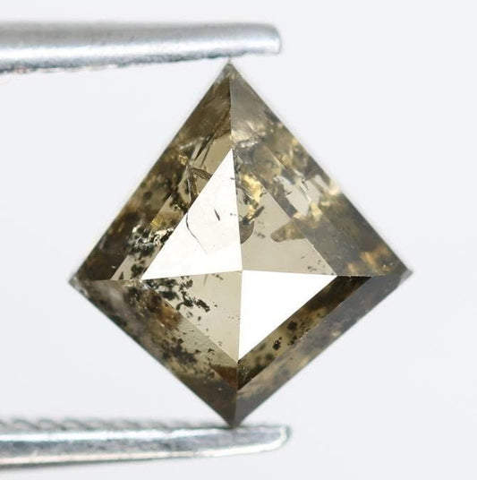 1.12 Carat Natural Salt and Pepper Kite-Shaped Diamond | 7.80x7.30x3.20mm Opaque Loose Gemstone | Unique Kite Cut Diamond