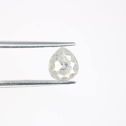 1.37 Carat Natural White Pear-Shaped Diamond | 7.00x6.10x4.00mm Opaque Loose Gemstone | Unique White Diamond