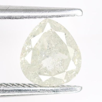 0.76 Carat Natural White Pear-Shaped Diamond | 6.20x5.50x3.90mm Opaque Loose Gemstone | Unique White Diamond