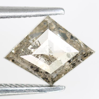 1.13 Carat Natural Salt and Pepper Geometric Diamond | 6.80x8.90x3.00mm Opaque Loose Gemstone | Unique Geometric Cut Diamond