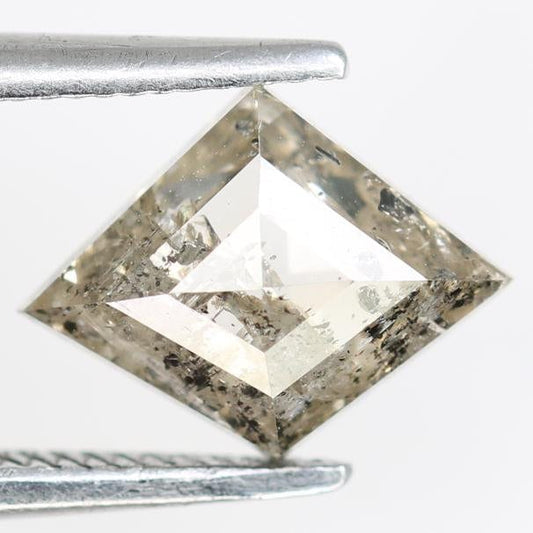 1.13 Carat Natural Salt and Pepper Geometric Diamond | 6.80x8.90x3.00mm Opaque Loose Gemstone | Unique Geometric Cut Diamond