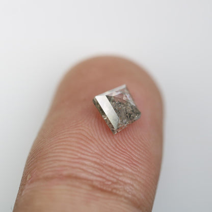 1.13 Carat Natural Salt and Pepper Geometric Diamond | 6.80x8.90x3.00mm Opaque Loose Gemstone | Unique Geometric Cut Diamond