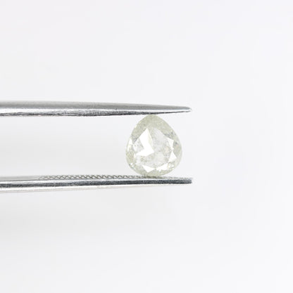 0.76 Carat Natural White Pear-Shaped Diamond | 6.20x5.50x3.90mm Opaque Loose Gemstone | Unique White Diamond