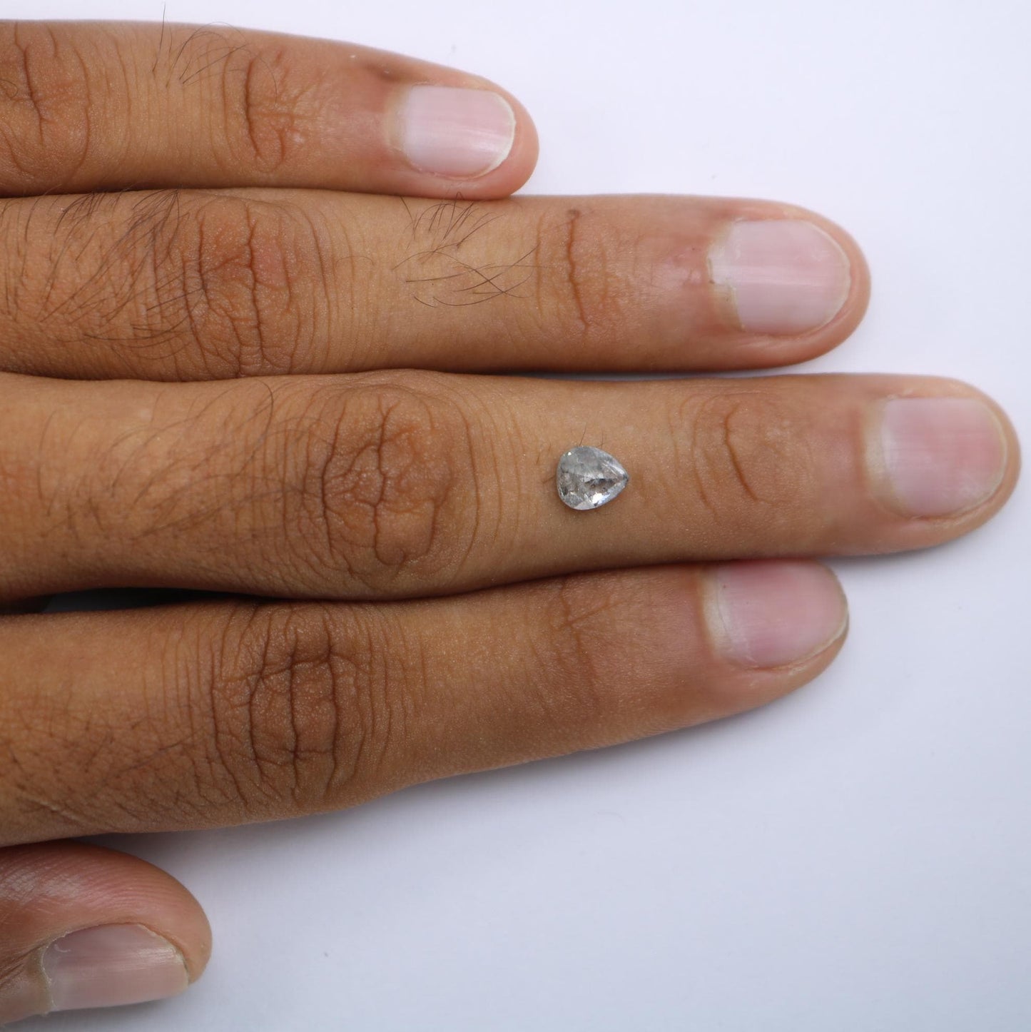 0.92 Carat Natural Salt and Pepper Pear-Shaped Diamond | 6.70x5.80x3.10mm Opaque Loose Gemstone | Unique Pear Cut Diamond