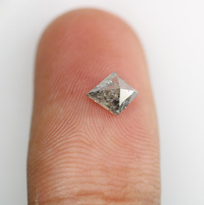 0.67 Carat Natural Salt and Pepper Kite-Shaped Diamond | 7.20x6.10x2.70mm Opaque Loose Gemstone | Unique Kite Cut Diamond