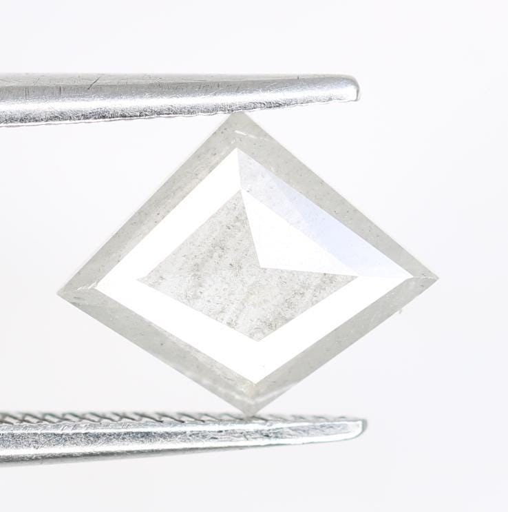 1.11 Carat Natural Salt and Pepper Geometric Diamond | 7.90x9.80x2.30mm Opaque Loose Gemstone | Unique Geometric Cut Diamond