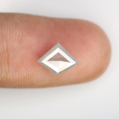 1.11 Carat Natural Salt and Pepper Geometric Diamond | 7.90x9.80x2.30mm Opaque Loose Gemstone | Unique Geometric Cut Diamond