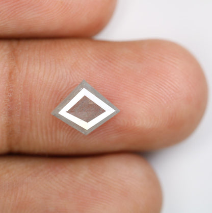 1.11 Carat Natural Salt and Pepper Geometric Diamond | 7.90x9.80x2.30mm Opaque Loose Gemstone | Unique Geometric Cut Diamond