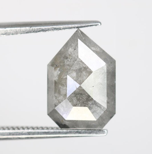 2.11 Carat Natural Salt and Pepper Prism Diamond | 10.60x7.20x3.00mm Opaque Loose Gemstone | Unique Rustic Prism Cut Diamond