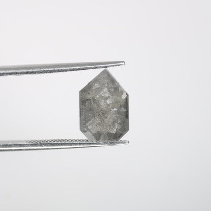 2.11 Carat Natural Salt and Pepper Prism Diamond | 10.60x7.20x3.00mm Opaque Loose Gemstone | Unique Rustic Prism Cut Diamond