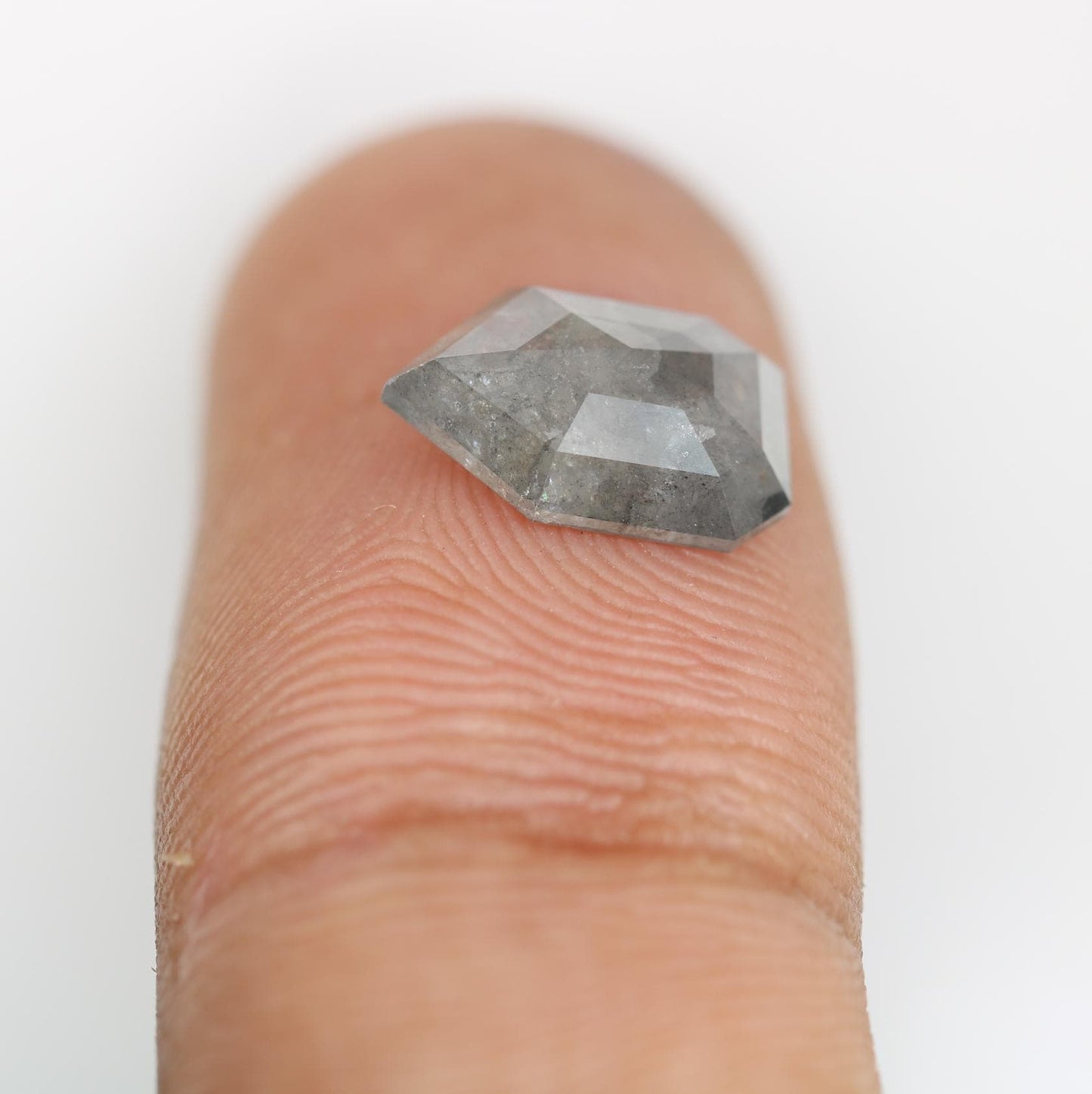 2.11 Carat Natural Salt and Pepper Prism Diamond | 10.60x7.20x3.00mm Opaque Loose Gemstone | Unique Rustic Prism Cut Diamond