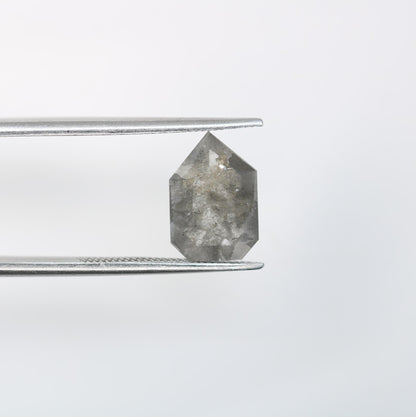 2.02 Carat Natural Salt and Pepper Prism Diamond | 10.40x7.10x2.90mm Opaque Loose Gemstone | Unique Prism Cut Diamond