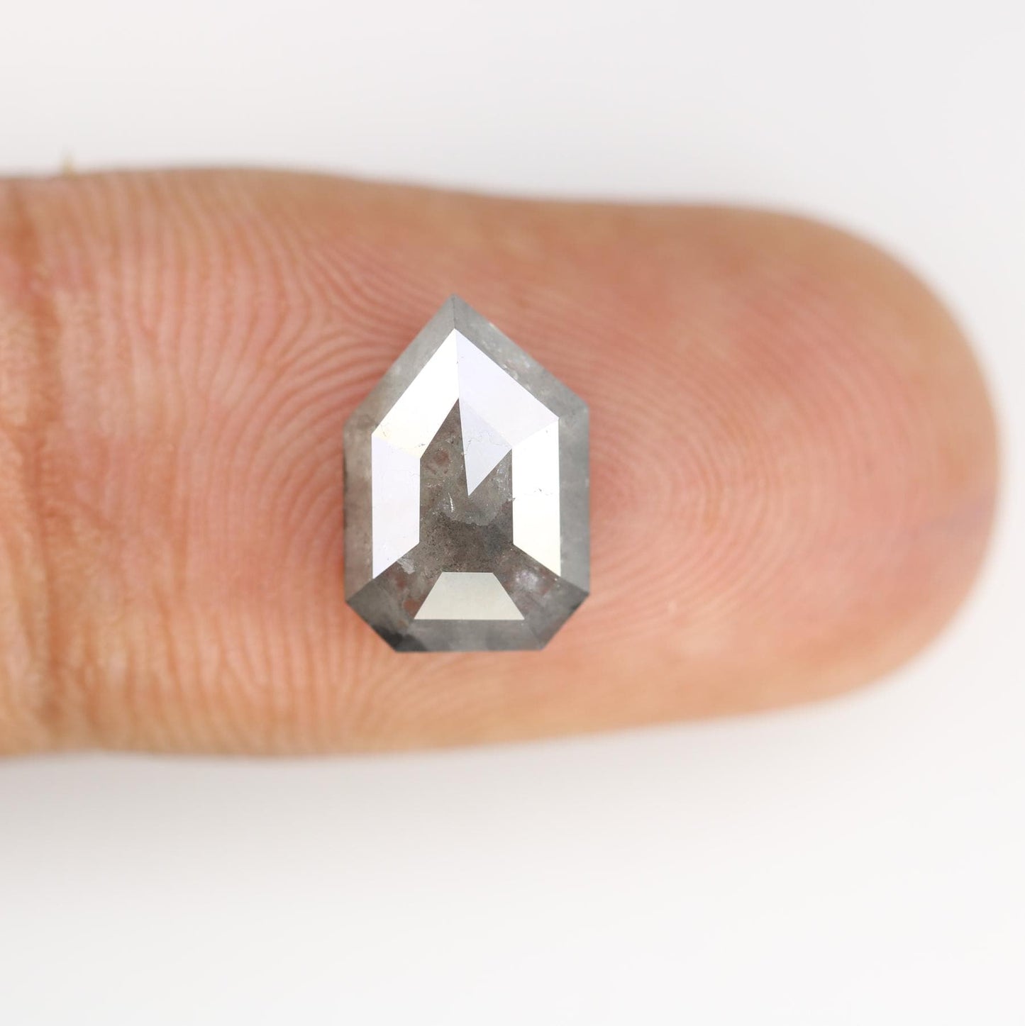 2.11 Carat Natural Salt and Pepper Prism Diamond | 10.60x7.20x3.00mm Opaque Loose Gemstone | Unique Rustic Prism Cut Diamond
