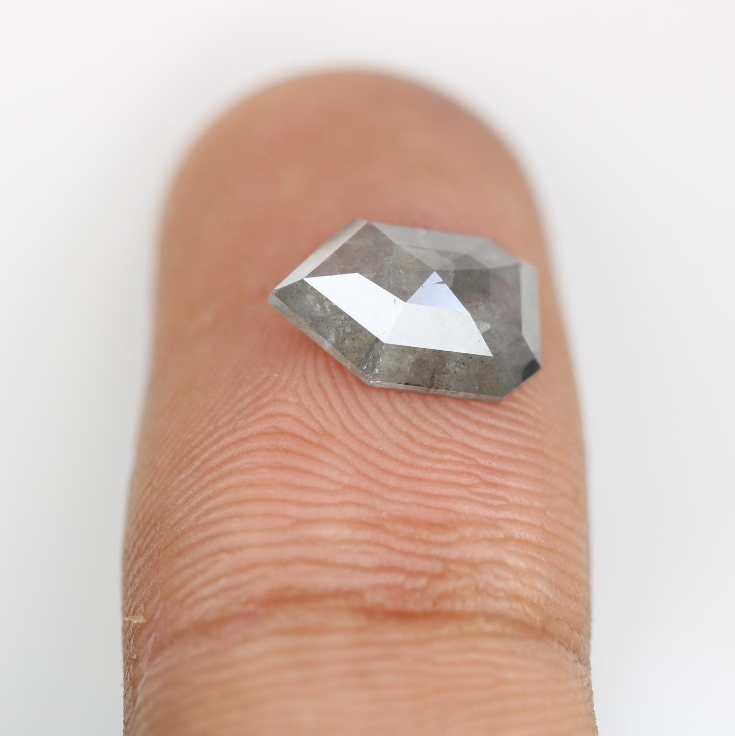2.11 Carat Natural Salt and Pepper Prism Diamond | 10.60x7.20x3.00mm Opaque Loose Gemstone | Unique Rustic Prism Cut Diamond