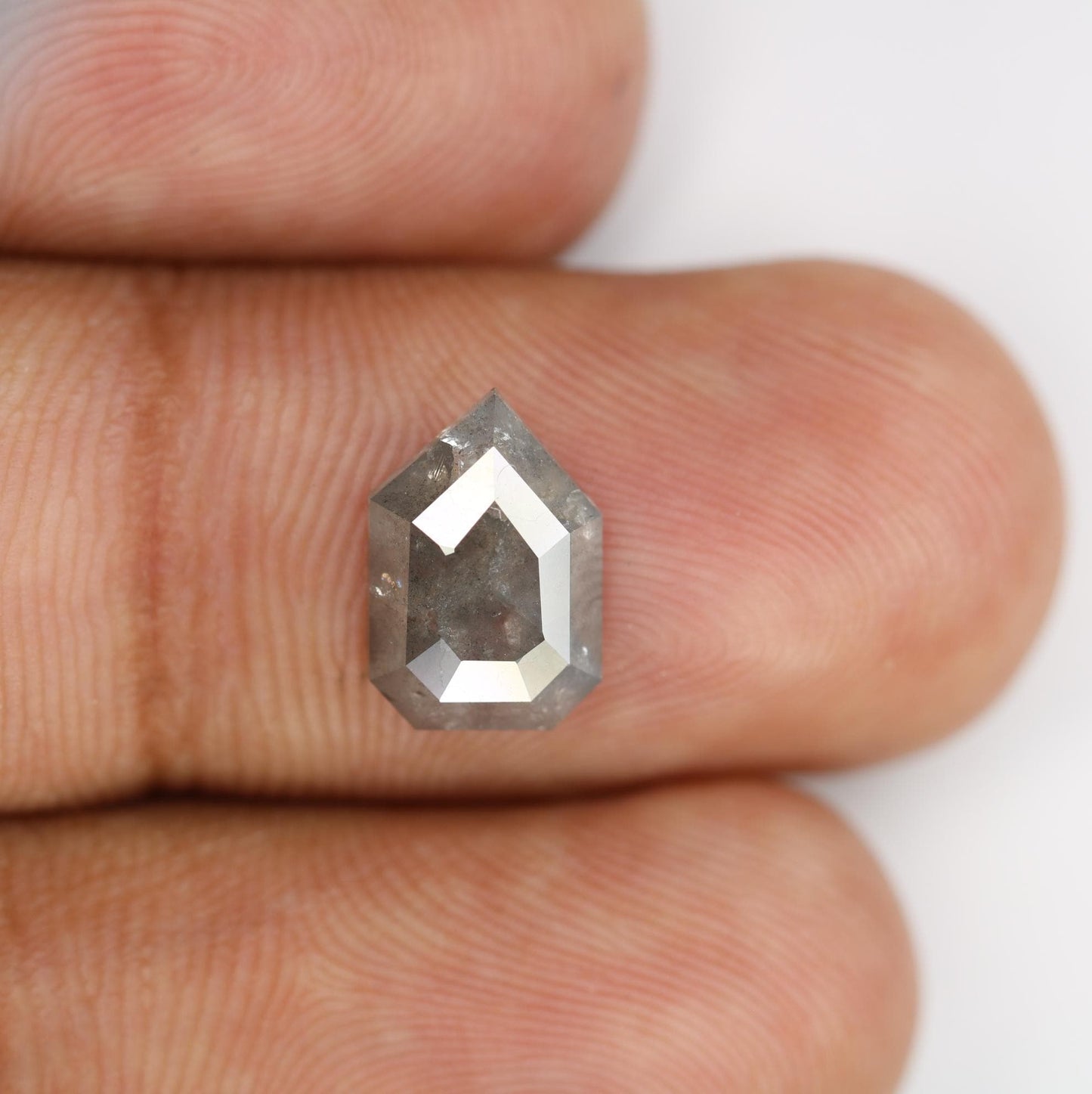 2.02 Carat Natural Salt and Pepper Prism Diamond | 10.40x7.10x2.90mm Opaque Loose Gemstone | Unique Prism Cut Diamond