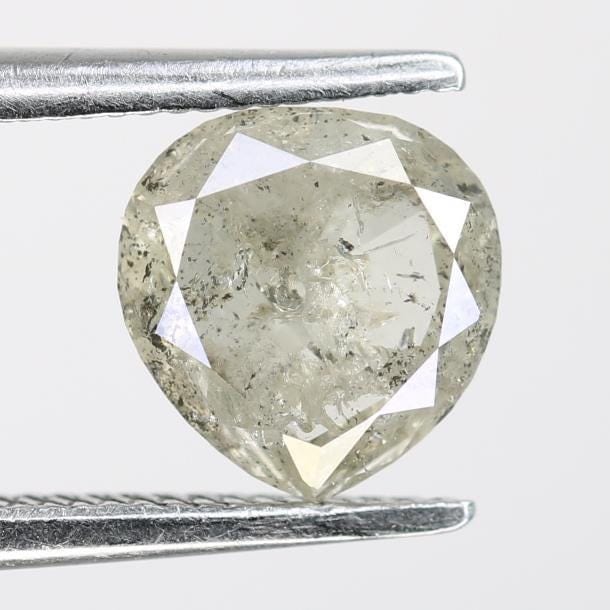 1.27 Carat Natural Salt and Pepper Heart-Shaped Diamond | 6.70x6.50x3.40mm Opaque Loose Gemstone for Jewelry | Unique Heart Cut Diamond