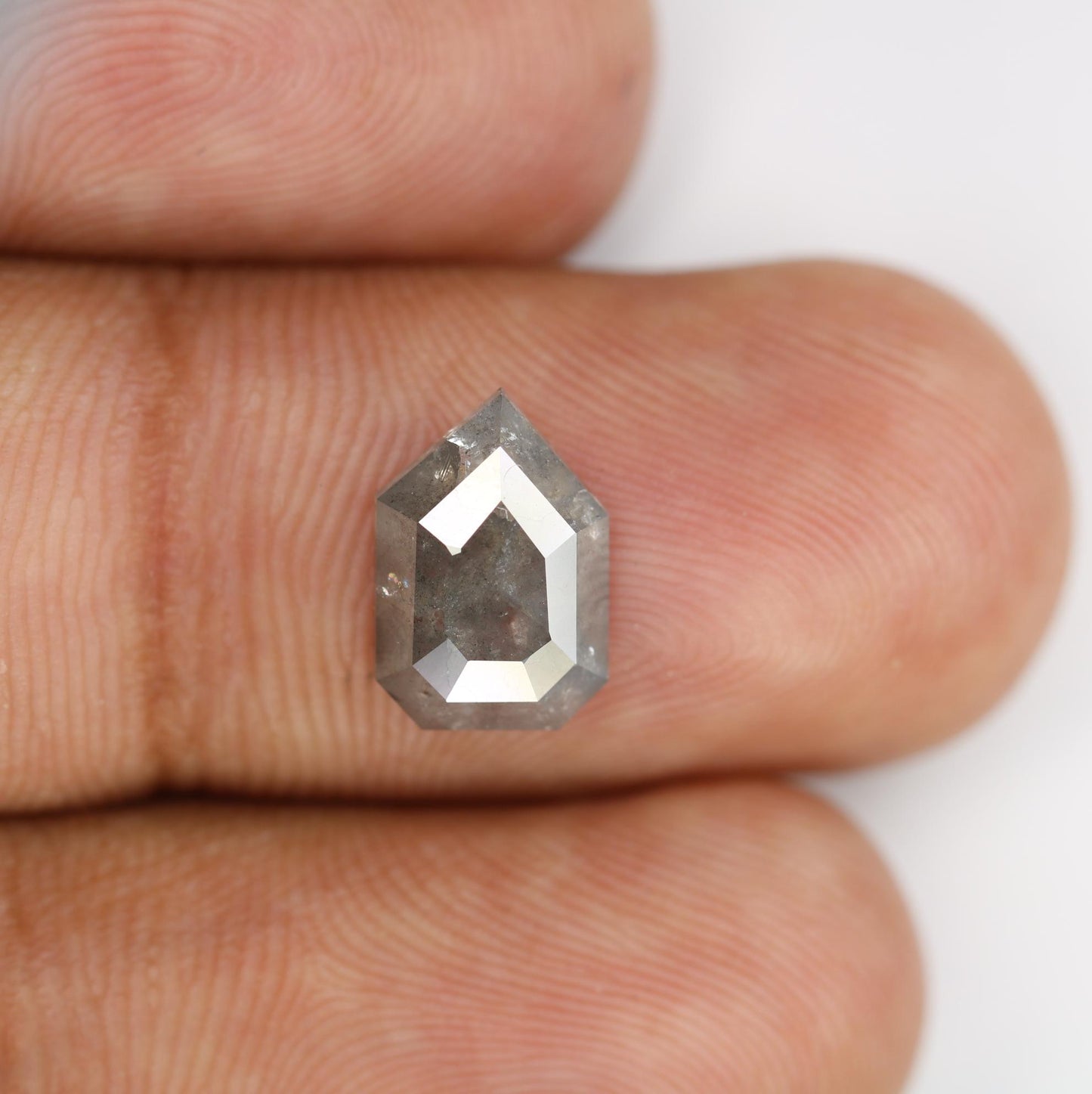 2.02 Carat Natural Salt and Pepper Prism Diamond | 10.40x7.10x2.90mm Opaque Loose Gemstone | Unique Prism Cut Diamond