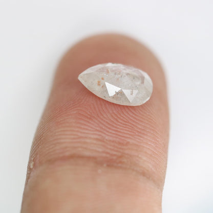 1.57 Carat Natural Grey Pear-Shaped Diamond | 10x7x3mm Opaque Loose Gemstone for Jewelry | Unique Pear Cut Grey Diamond