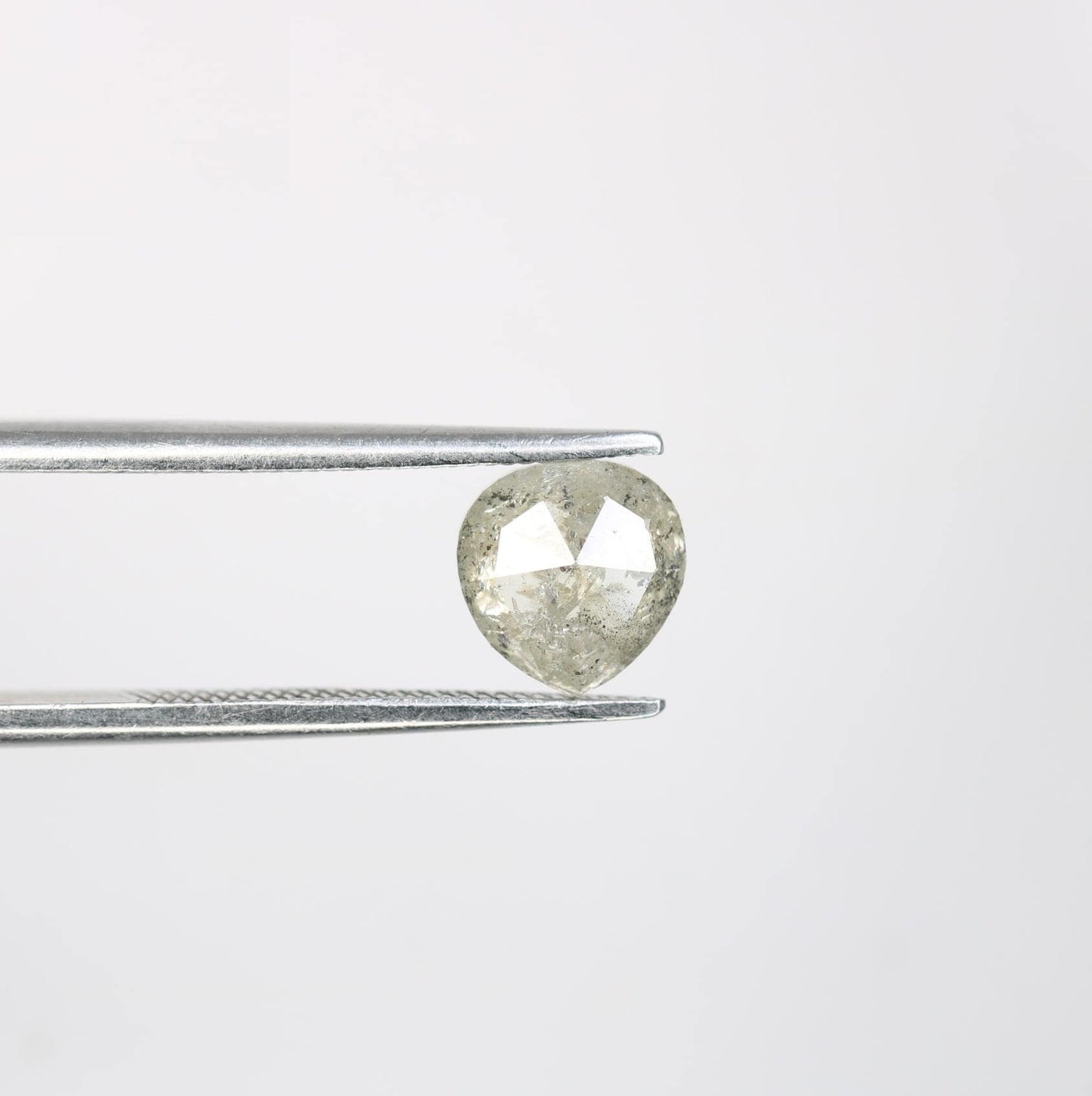 1.27 Carat Natural Salt and Pepper Heart-Shaped Diamond | 6.70x6.50x3.40mm Opaque Loose Gemstone for Jewelry | Unique Heart Cut Diamond
