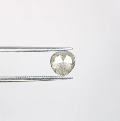 1.27 Carat Natural Salt and Pepper Heart-Shaped Diamond | 6.70x6.50x3.40mm Opaque Loose Gemstone for Jewelry | Unique Heart Cut Diamond