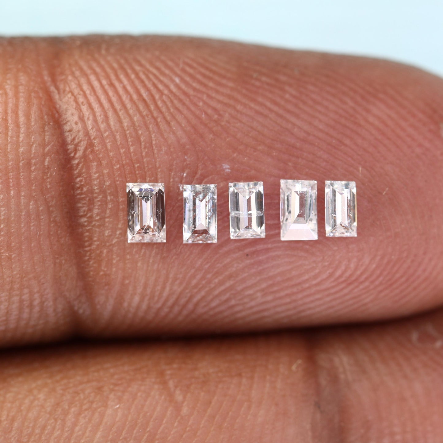 Natural Salt & Pepper Baguette Diamond 0.42ct SI Clarity, 5 Pieces, Raw Gemstone for Engagement Ring, Custom Jewelry, Unique Diamonds