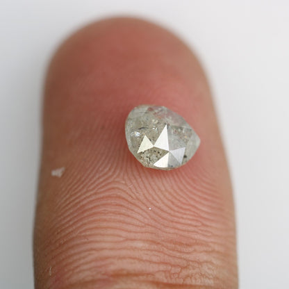 1.27 Carat Natural Salt and Pepper Heart-Shaped Diamond | 6.70x6.50x3.40mm Opaque Loose Gemstone for Jewelry | Unique Heart Cut Diamond
