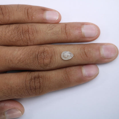 1.57 Carat Natural Grey Pear-Shaped Diamond | 10x7x3mm Opaque Loose Gemstone for Jewelry | Unique Pear Cut Grey Diamond