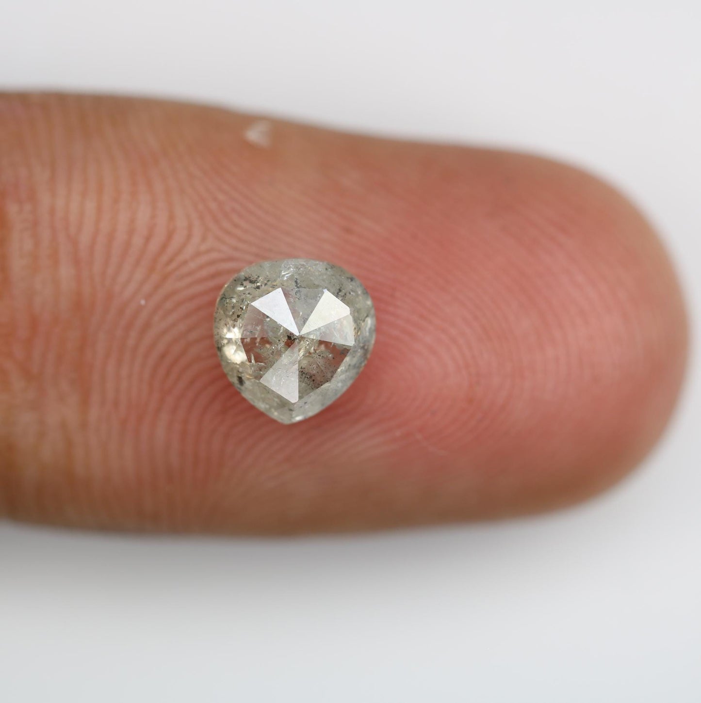 1.27 Carat Natural Salt and Pepper Heart-Shaped Diamond | 6.70x6.50x3.40mm Opaque Loose Gemstone for Jewelry | Unique Heart Cut Diamond