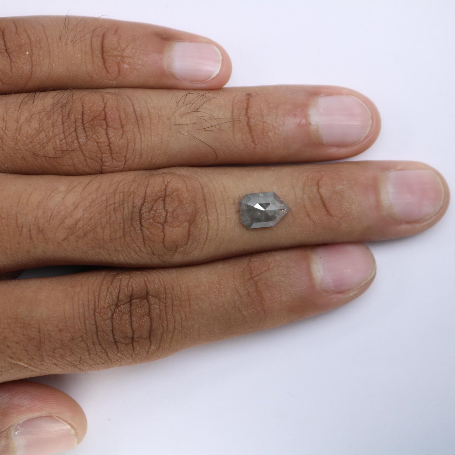 2.02 Carat Natural Salt and Pepper Prism Diamond | 10.40x7.10x2.90mm Opaque Loose Gemstone | Unique Prism Cut Diamond