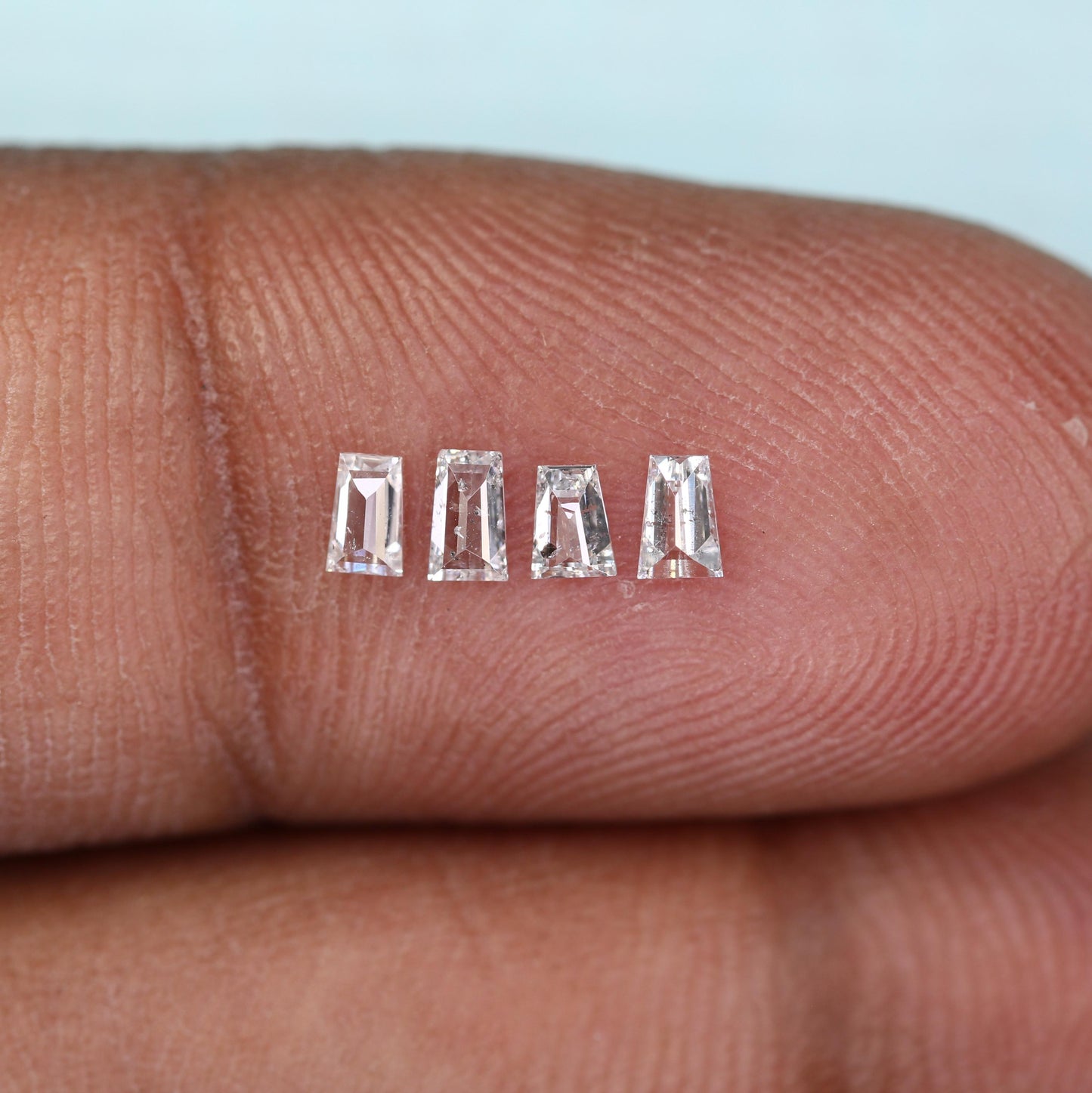 Natural Salt & Pepper Diamond Baguette 0.29ct SI Clarity, 4 Pcs, Raw Engagement Ring Stone, Ethical Custom Jewelry, Rustic Gemstones
