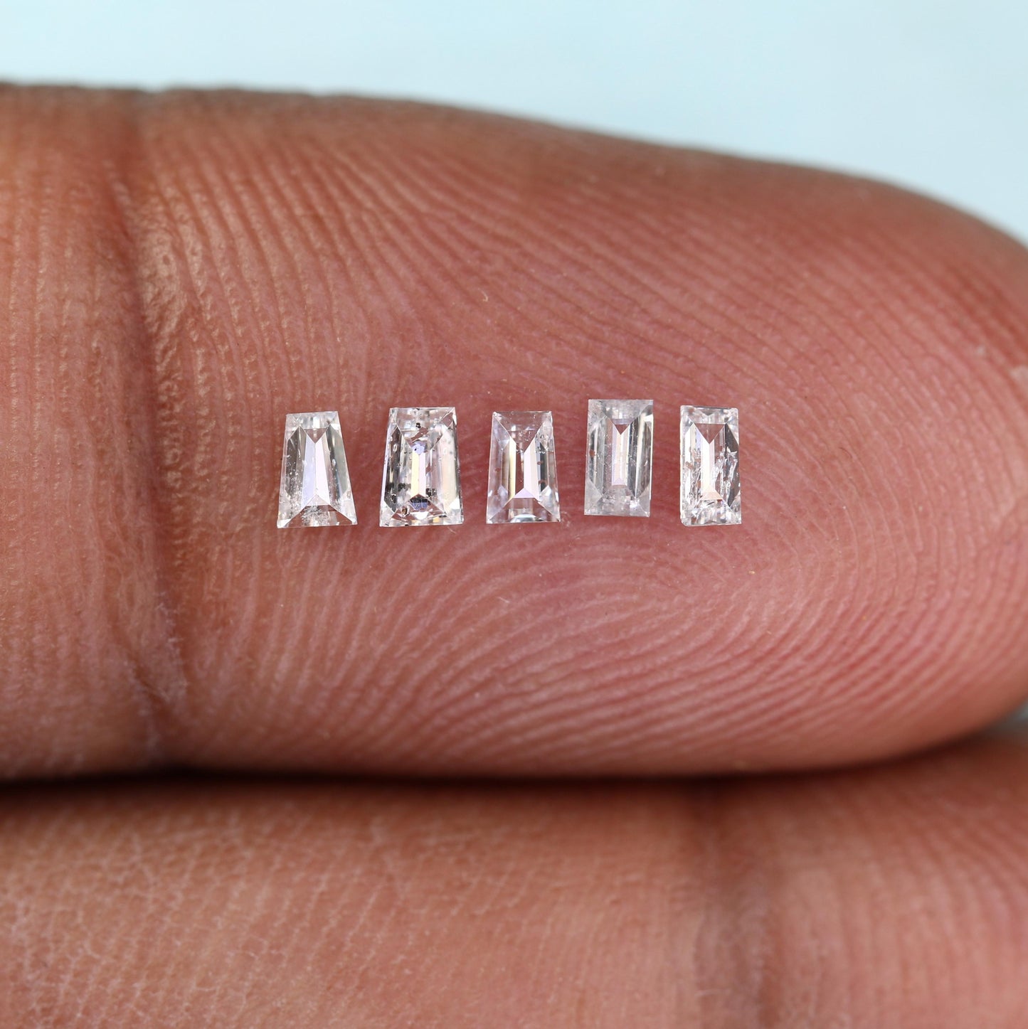 Natural Salt and Pepper Diamonds - 0.29 CT Baguette Cut, SI Clarity, 2.80-3.10 MM (Set of 5) for Jewelry Making & Design