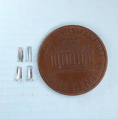 Natural Salt and Pepper Diamonds - 0.26 CT Baguette Cut, SI Clarity, 3.80-4.10 MM (Set of 4) for Jewelry Design & Crafting