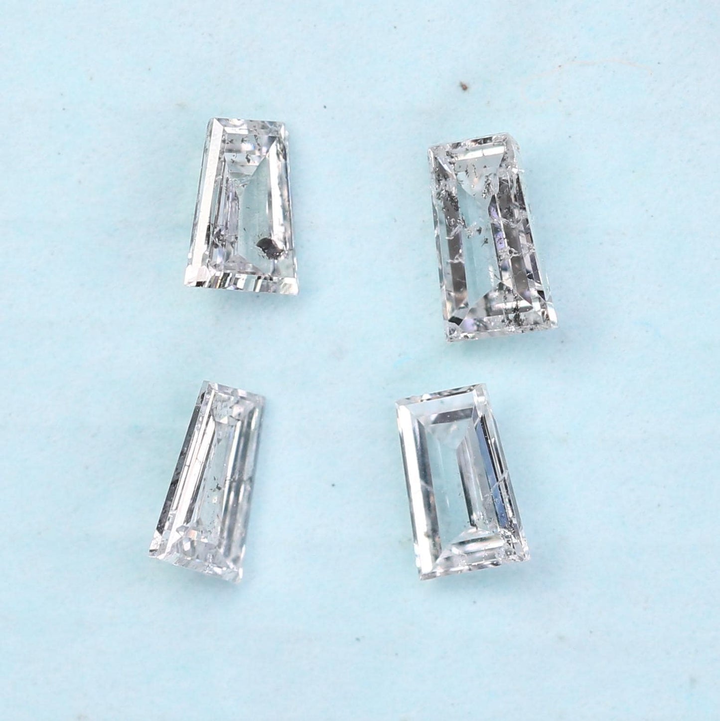 Natural Salt & Pepper Diamond Baguette 0.29ct SI Clarity, 4 Pcs, Raw Engagement Ring Stone, Ethical Custom Jewelry, Rustic Gemstones