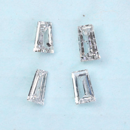 Natural Salt & Pepper Diamond Baguette 0.29ct SI Clarity, 4 Pcs, Raw Engagement Ring Stone, Ethical Custom Jewelry, Rustic Gemstones