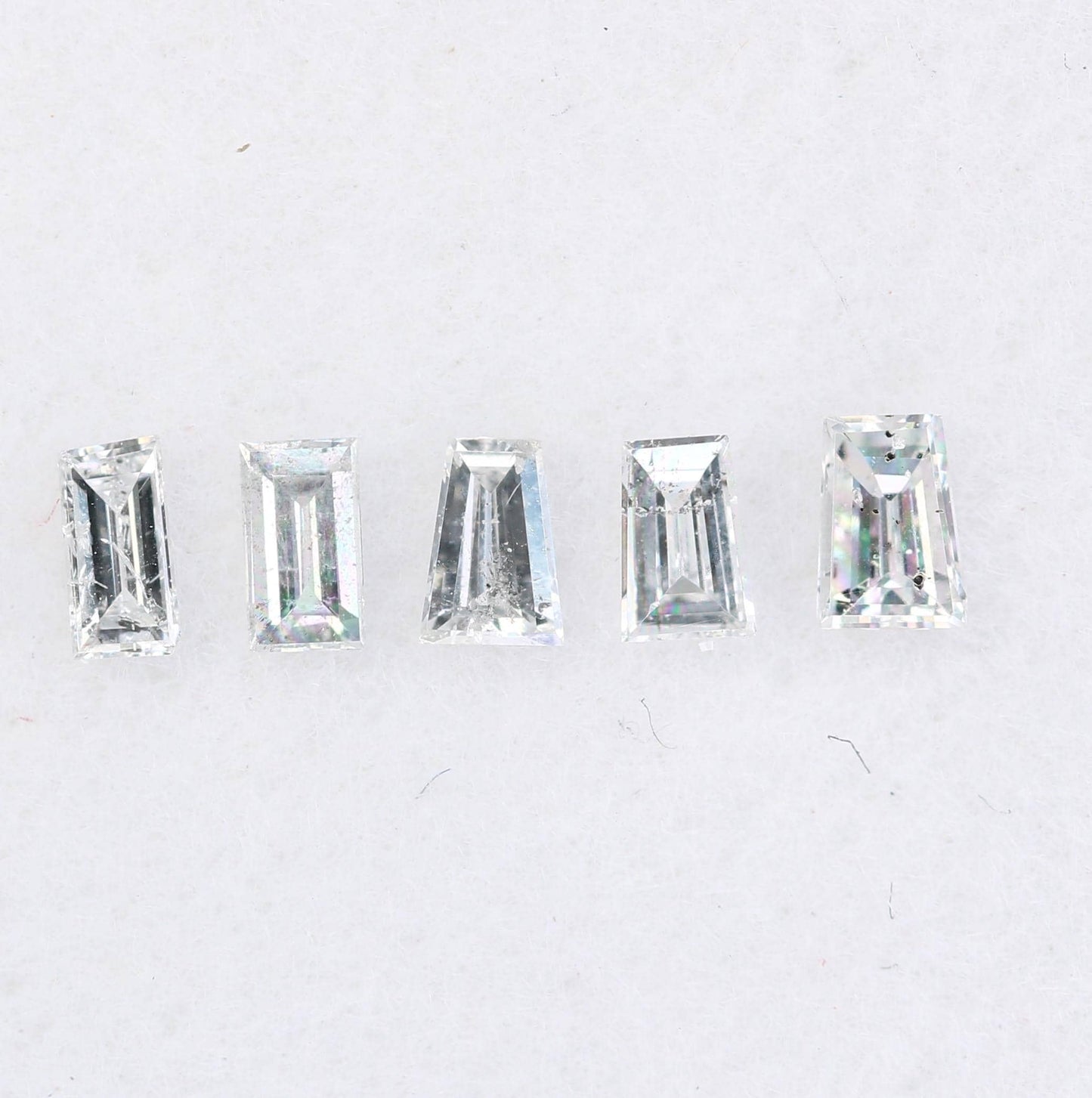 Natural Salt and Pepper Diamonds - 0.29 CT Baguette Cut, SI Clarity, 2.80-3.10 MM (Set of 5) for Jewelry Making & Design