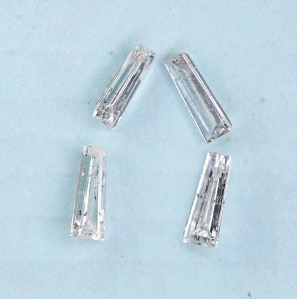 Natural Salt and Pepper Diamonds - 0.26 CT Baguette Cut, SI Clarity, 3.80-4.10 MM (Set of 4) for Jewelry Design & Crafting