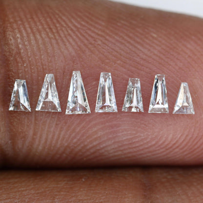 Natural Salt and Pepper Baguette Diamonds - 0.41 CT SI Clarity, 3.00-4.10 MM (Set of 7) for Jewelry Making and Custom Design