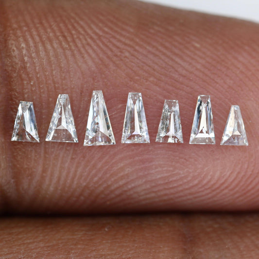Natural Salt and Pepper Baguette Diamonds - 0.41 CT SI Clarity, 3.00-4.10 MM (Set of 7) for Jewelry Making and Custom Design