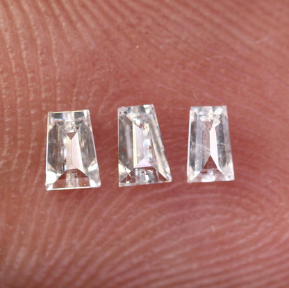 Natural Salt and Pepper Diamonds - 0.30 CT Baguette Cut, SI Clarity, 3.30-3.50 MM (Set of 3) for Custom Jewelry Design