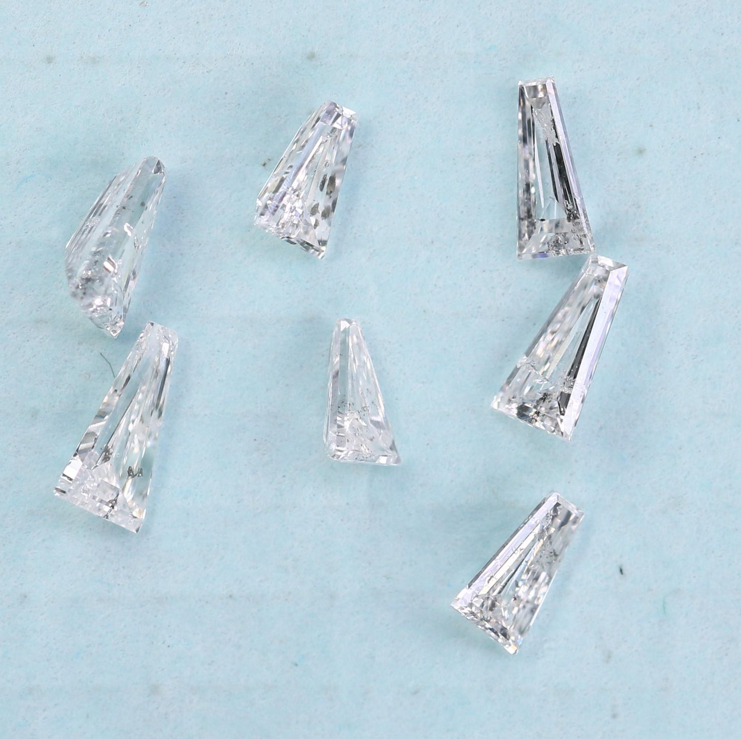 Natural Salt and Pepper Baguette Diamonds - 0.41 CT SI Clarity, 3.00-4.10 MM (Set of 7) for Jewelry Making and Custom Design