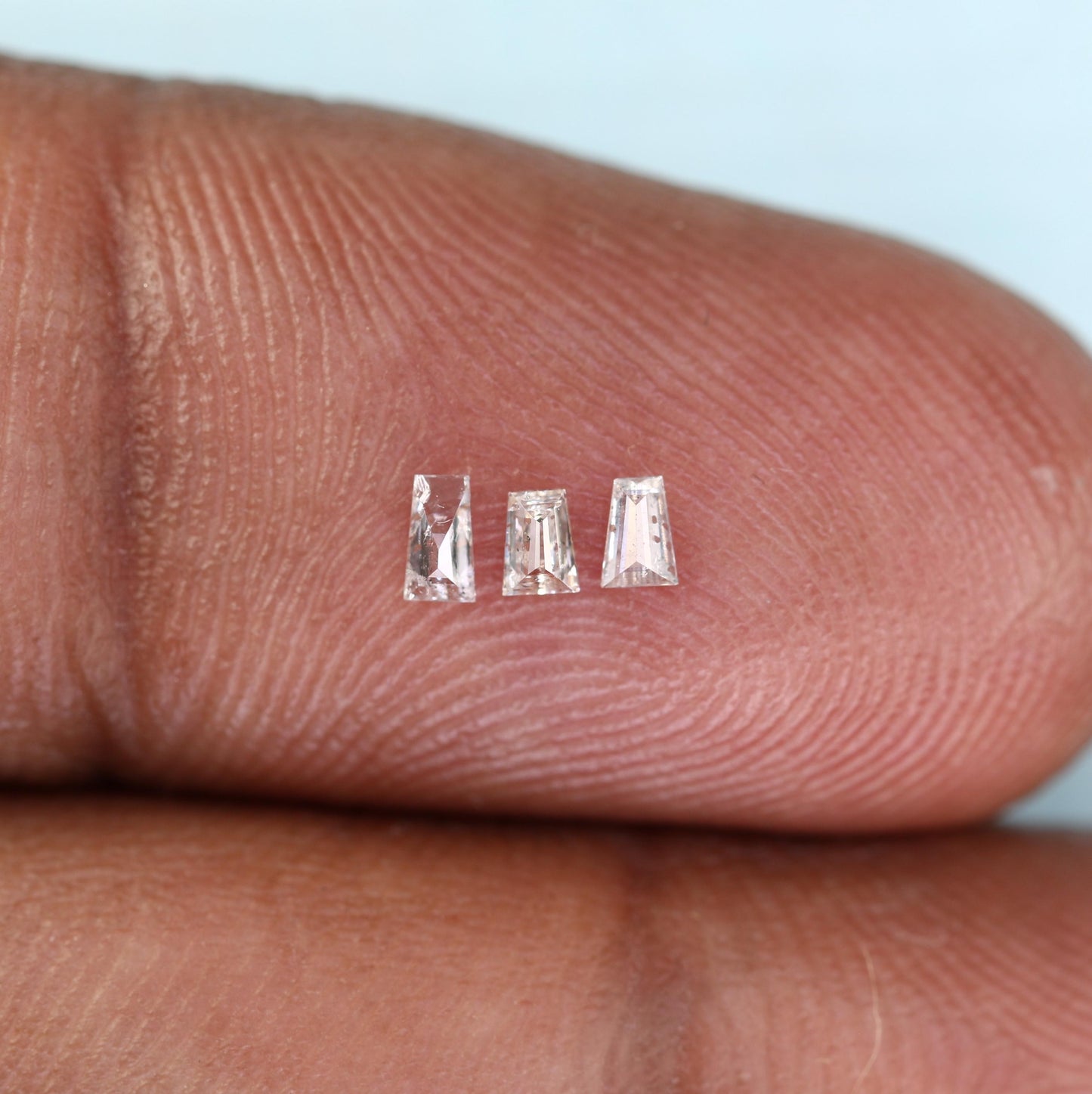 Natural Salt and Pepper Baguette Diamonds - 0.14 CT SI Clarity, 2.50-3.10 MM (Set of 3) for Jewelry Making & Custom Design