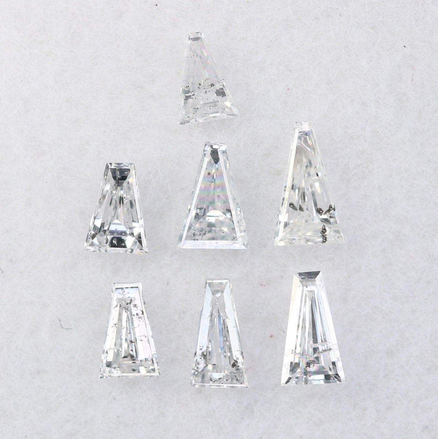 Natural Salt and Pepper Baguette Diamonds - 0.41 CT SI Clarity, 3.00-4.10 MM (Set of 7) for Jewelry Making and Custom Design