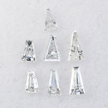Natural Salt and Pepper Baguette Diamonds - 0.41 CT SI Clarity, 3.00-4.10 MM (Set of 7) for Jewelry Making and Custom Design