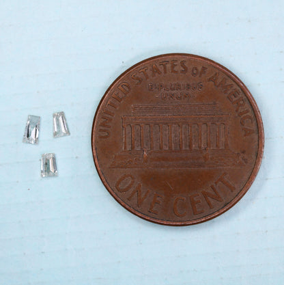 Natural Salt and Pepper Baguette Diamonds - 0.14 CT SI Clarity, 2.50-3.10 MM (Set of 3) for Jewelry Making & Custom Design