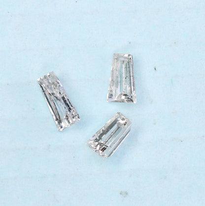 Natural Salt and Pepper Baguette Diamonds - 0.14 CT SI Clarity, 2.50-3.10 MM (Set of 3) for Jewelry Making & Custom Design