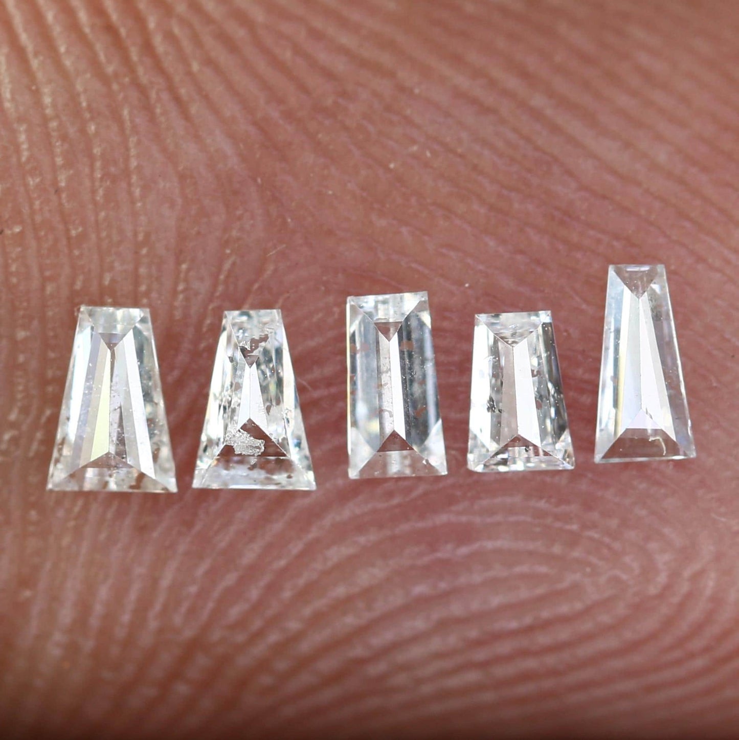 Natural Salt and Pepper Diamonds - 0.50 CT Baguette Cut, SI Clarity, 1.90-3.10 MM (Set of 13) for Unique Jewelry Design