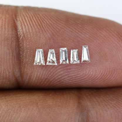 Natural Salt and Pepper Diamonds - 0.50 CT Baguette Cut, SI Clarity, 1.90-3.10 MM (Set of 13) for Unique Jewelry Design