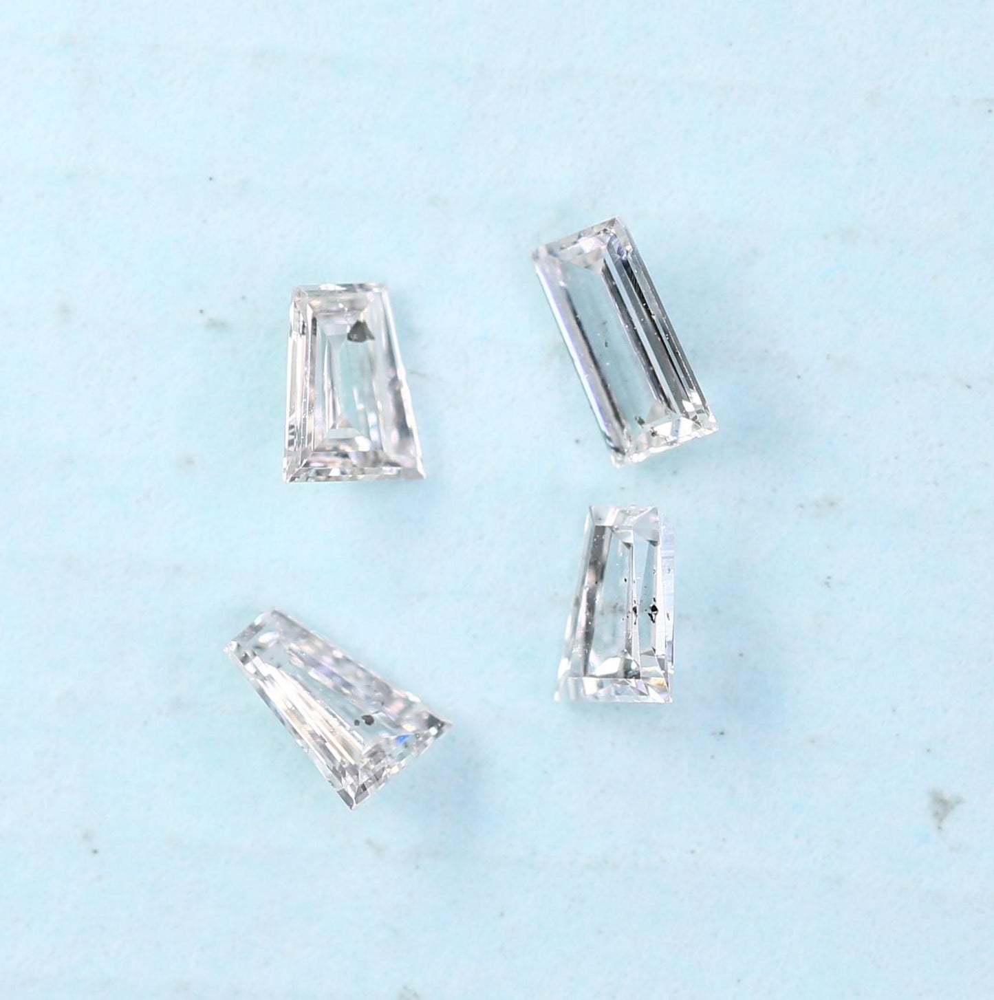Natural Salt and Pepper Diamonds - 0.19 CT Baguette Cut, SI Clarity, 2.50-3.10 MM (Set of 4) for Custom Jewelry