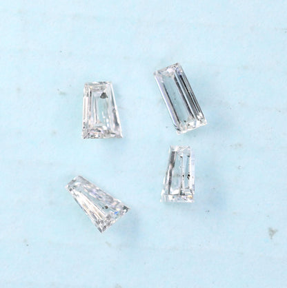 Natural Salt and Pepper Diamonds - 0.19 CT Baguette Cut, SI Clarity, 2.50-3.10 MM (Set of 4) for Custom Jewelry