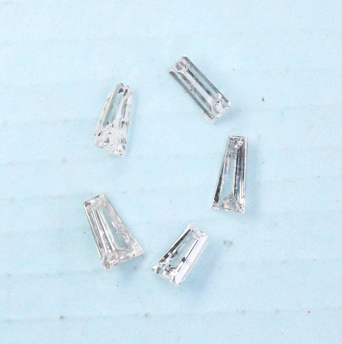 Natural Salt and Pepper Diamonds - 0.50 CT Baguette Cut, SI Clarity, 1.90-3.10 MM (Set of 13) for Unique Jewelry Design